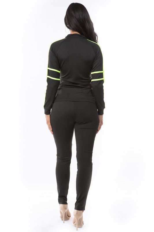 Black & Lime Track Pants set king-general-store-5710.myshopify.com