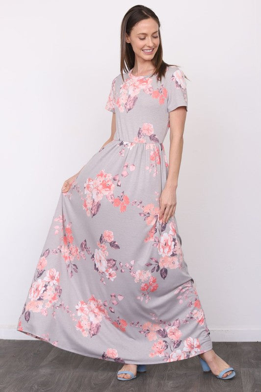 Short Sleeve Floral Maxi Dress king-general-store-5710.myshopify.com