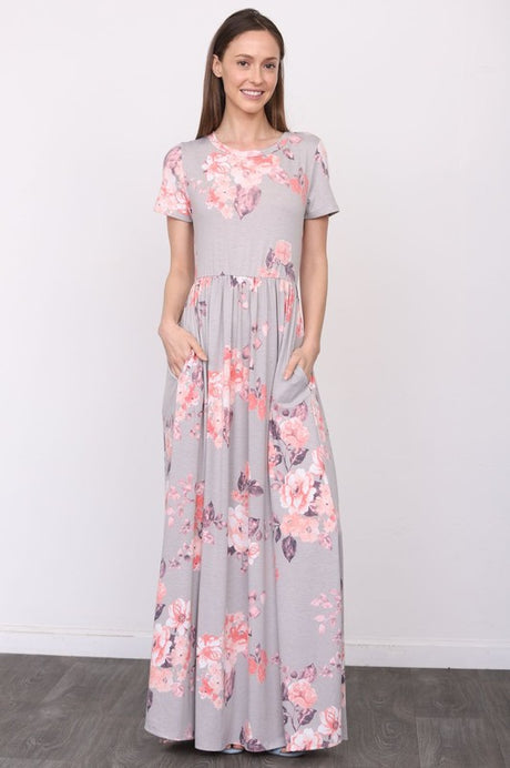 Short Sleeve Floral Maxi Dress king-general-store-5710.myshopify.com