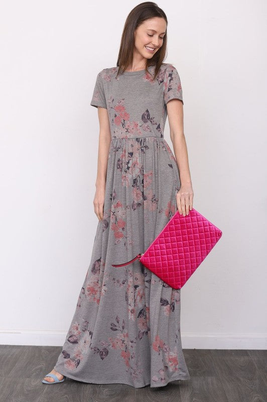 Short Sleeve Floral Maxi Dress king-general-store-5710.myshopify.com