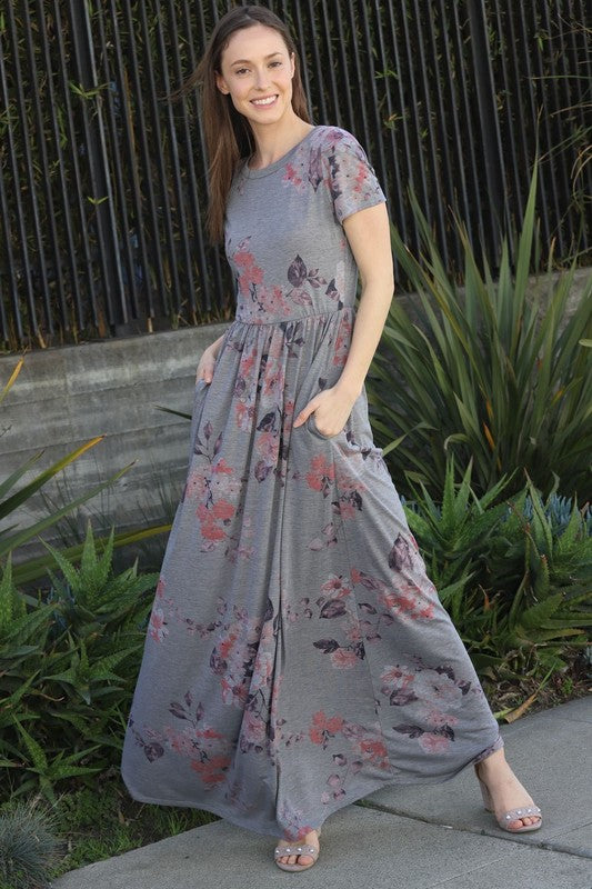 Short Sleeve Floral Maxi Dress king-general-store-5710.myshopify.com