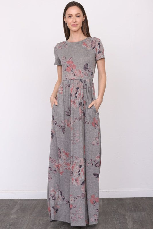 Short Sleeve Floral Maxi Dress king-general-store-5710.myshopify.com