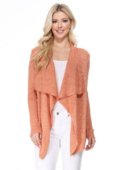 Draped Front & Collar Sweater Cardigan king-general-store-5710.myshopify.com