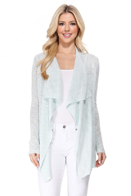 Draped Front & Collar Sweater Cardigan king-general-store-5710.myshopify.com