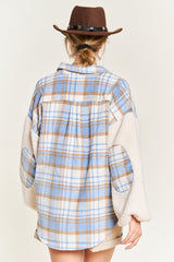 Multi Plaid Fuzzy Sleeve Jacket king-general-store-5710.myshopify.com