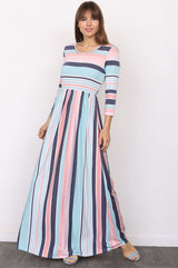 Quarter Sleeve Stripe Maxi Dress king-general-store-5710.myshopify.com