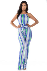 Blue Multi Stripe Jumpsuit king-general-store-5710.myshopify.com