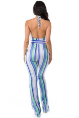 Blue Multi Stripe Jumpsuit king-general-store-5710.myshopify.com