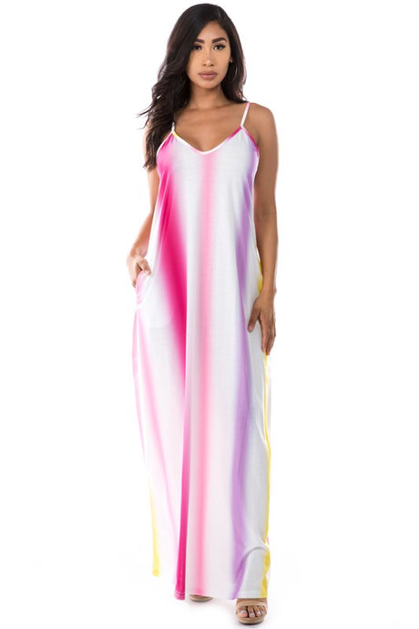 Pink Multi Striped Maxi Dress king-general-store-5710.myshopify.com