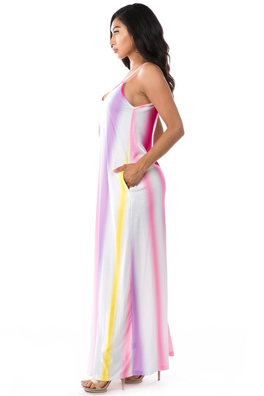 Pink Multi Striped Maxi Dress king-general-store-5710.myshopify.com