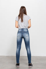 Mid-Rise Premium Body Distressed Ankle Skinny Jeans