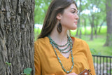 Triple Strand Turquoise & Wood Collar Necklace king-general-store-5710.myshopify.com