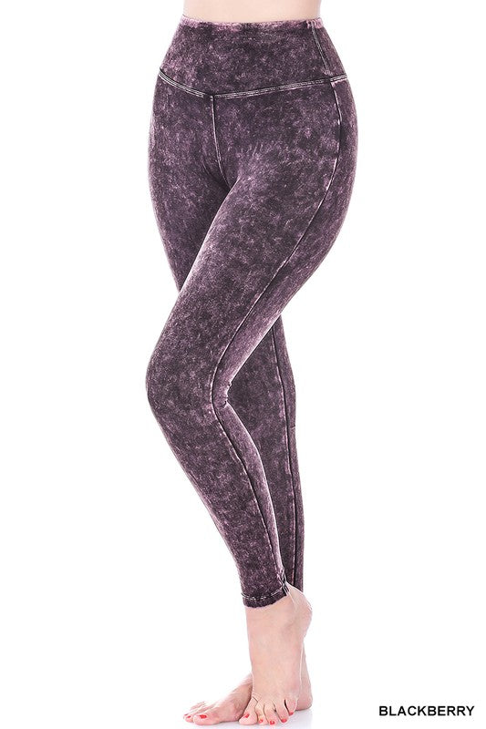 Mineral Washed Wide Waistband Yoga Leggings king-general-store-5710.myshopify.com