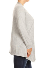 Plus Draped Front Long Sleeve Cardigan king-general-store-5710.myshopify.com