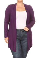 Plus Draped Front Long Sleeve Cardigan king-general-store-5710.myshopify.com