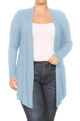 Plus Draped Front Long Sleeve Cardigan king-general-store-5710.myshopify.com