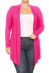 Plus Draped Front Long Sleeve Cardigan king-general-store-5710.myshopify.com