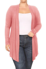 Plus Draped Front Long Sleeve Cardigan king-general-store-5710.myshopify.com