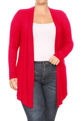 Plus Draped Front Long Sleeve Cardigan king-general-store-5710.myshopify.com