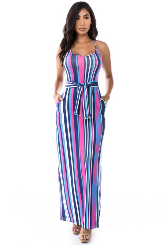 Purple Fuchsia Self Tie Maxi Dress king-general-store-5710.myshopify.com