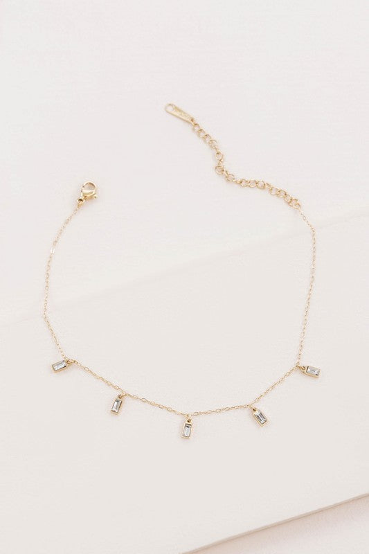 Minimal Rectangle Rhinestone Anklet king-general-store-5710.myshopify.com