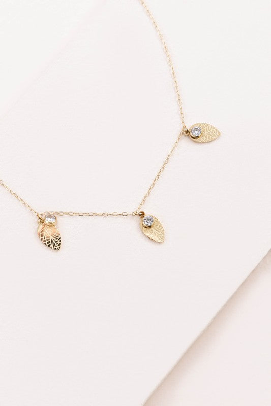 Leaf and Rhinestone Chain Anklet king-general-store-5710.myshopify.com