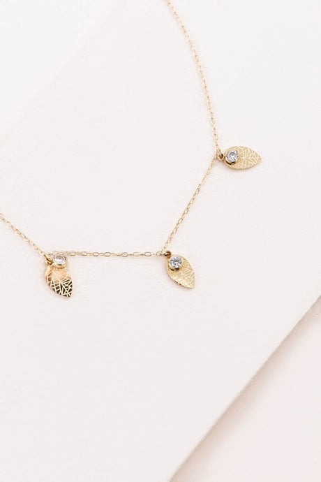 Leaf and Rhinestone Chain Anklet king-general-store-5710.myshopify.com