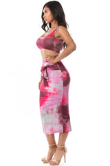 Pink Floral Crop Tank Skirt Set king-general-store-5710.myshopify.com