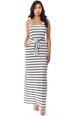 Sleeveless Black Stripes Maxi Dress king-general-store-5710.myshopify.com