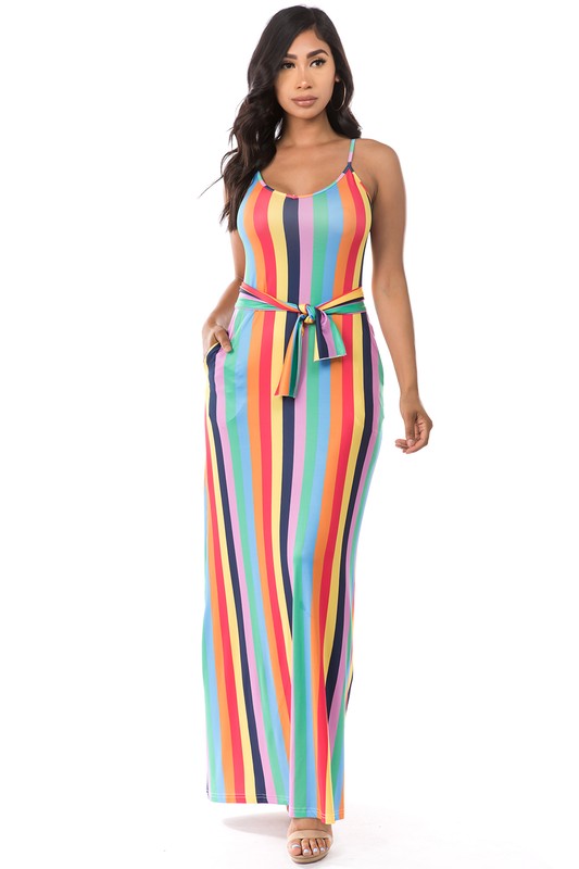 Rainbow Sleeveless Maxi Dress king-general-store-5710.myshopify.com