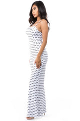 White Jumpsuit with Black Polka Dot king-general-store-5710.myshopify.com