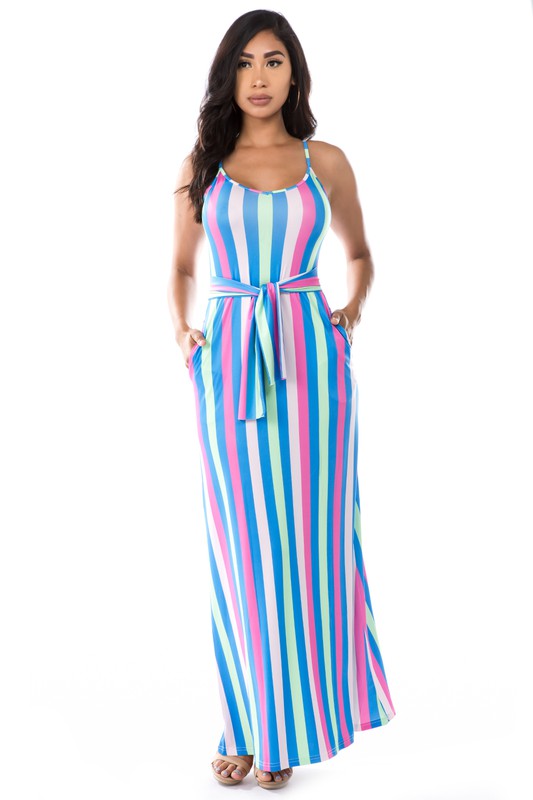 Blue Yellow Sexy Maxi Dress king-general-store-5710.myshopify.com