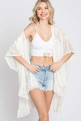 Lace Oversize Ruffle Kimono