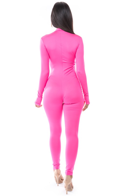 Pink Sexy Thumbhole Jumpsuit king-general-store-5710.myshopify.com