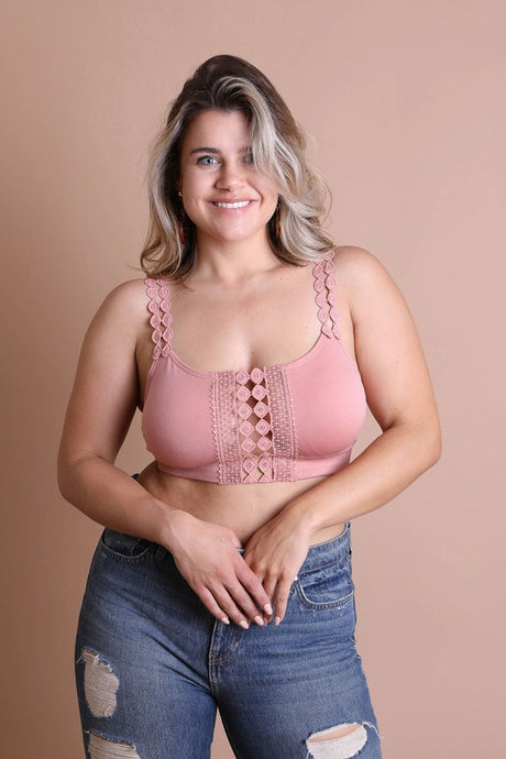 Boho Eye Lace Applique Bralette Plus Size king-general-store-5710.myshopify.com