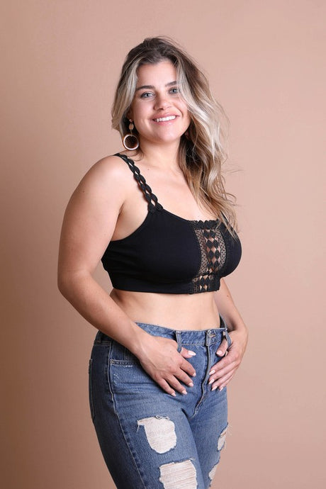 Boho Eye Lace Applique Bralette Plus Size king-general-store-5710.myshopify.com