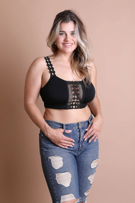 Boho Eye Lace Applique Bralette Plus Size king-general-store-5710.myshopify.com