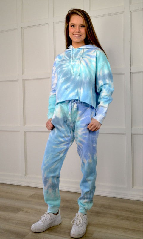 Blue Tie Dye Joggers Sweatpants king-general-store-5710.myshopify.com