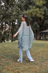 Embroidered Mesh Leaf Kimono king-general-store-5710.myshopify.com