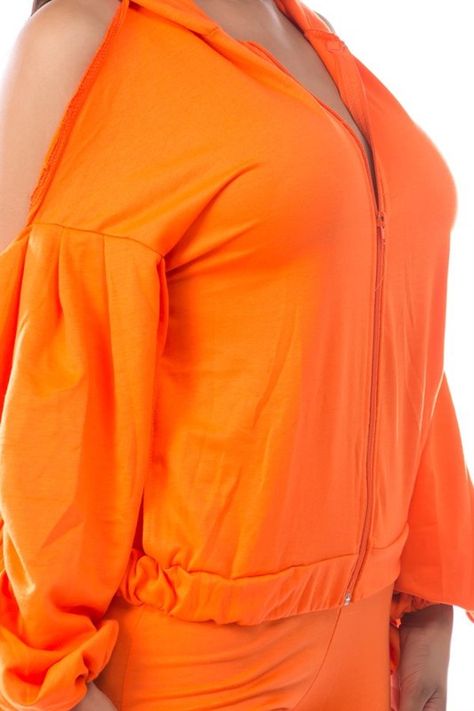 Orange Open Back Hoodie Pant Suit king-general-store-5710.myshopify.com