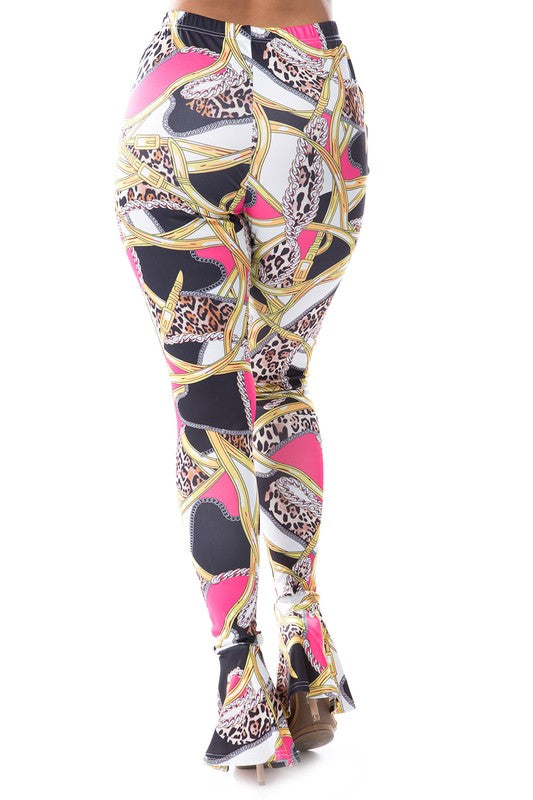 Pink Multi Print Skinny Casual Pants king-general-store-5710.myshopify.com