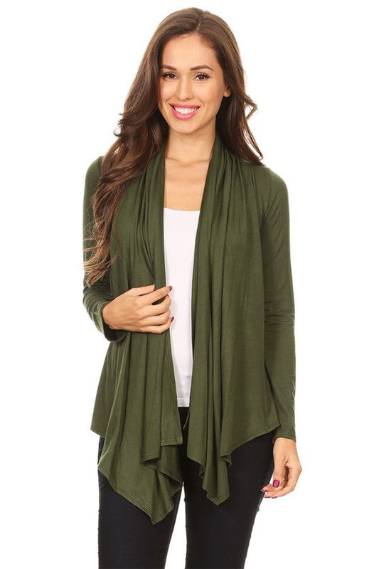 Loose Fit Solid Waist Length Cardigan king-general-store-5710.myshopify.com