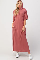 Rose Hooded Maxi Lounge Dress