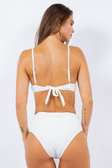 TWO PIECE RUCHED TOP AND BOTTOM HIGH WAISTED BIKINI