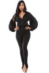 Black Open Back Hoodie Pant Suit king-general-store-5710.myshopify.com