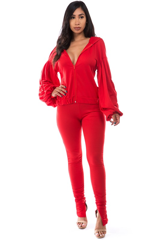 Red Open Back Hoodie Pant Suit king-general-store-5710.myshopify.com