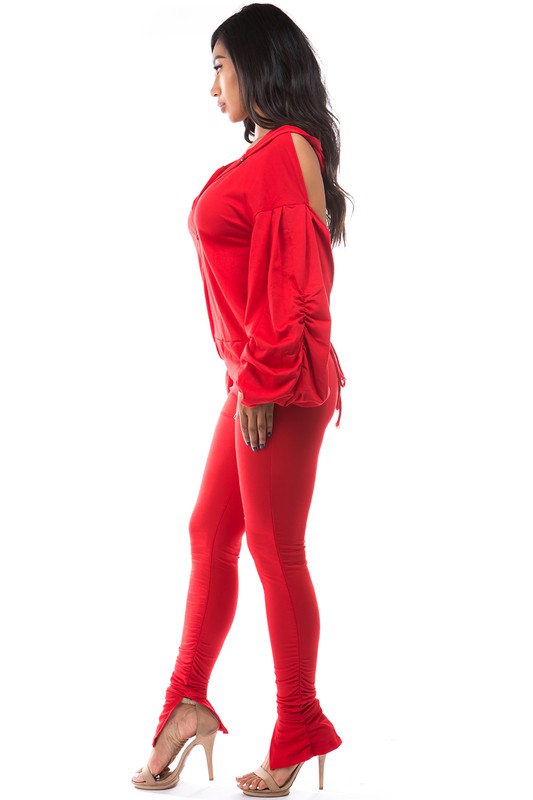 Red Open Back Hoodie Pant Suit king-general-store-5710.myshopify.com