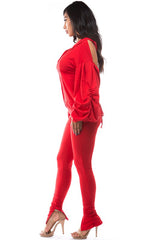 Red Open Back Hoodie Pant Suit king-general-store-5710.myshopify.com