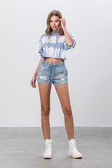 Drawstring Jogger Denim Shorts