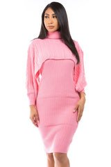 Pink Two Piece Sweater Dress Set king-general-store-5710.myshopify.com